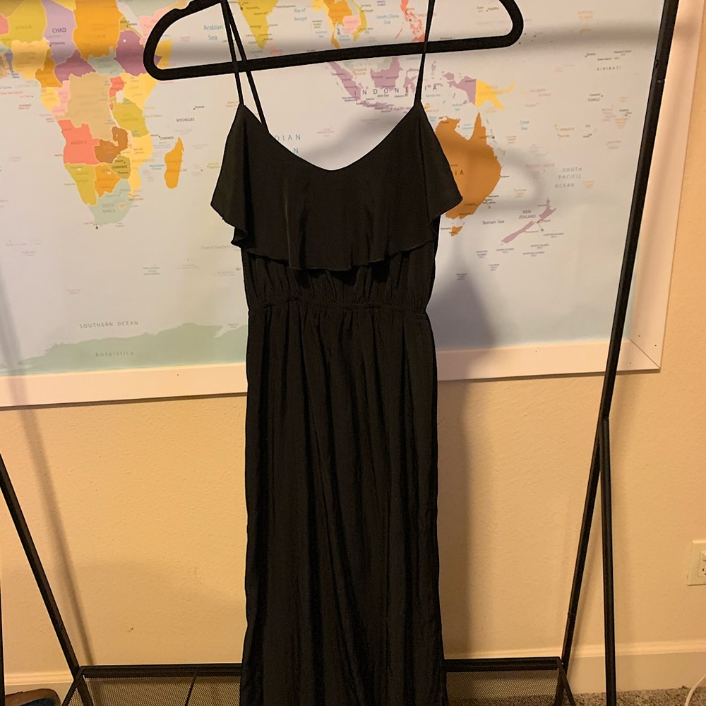 Black satin maxi dress!!